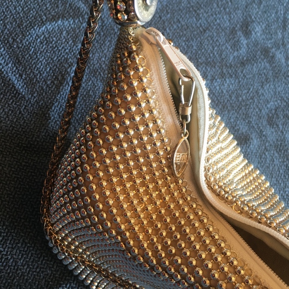 Silver Beaded Clutch Purse - Picture 2 of 8